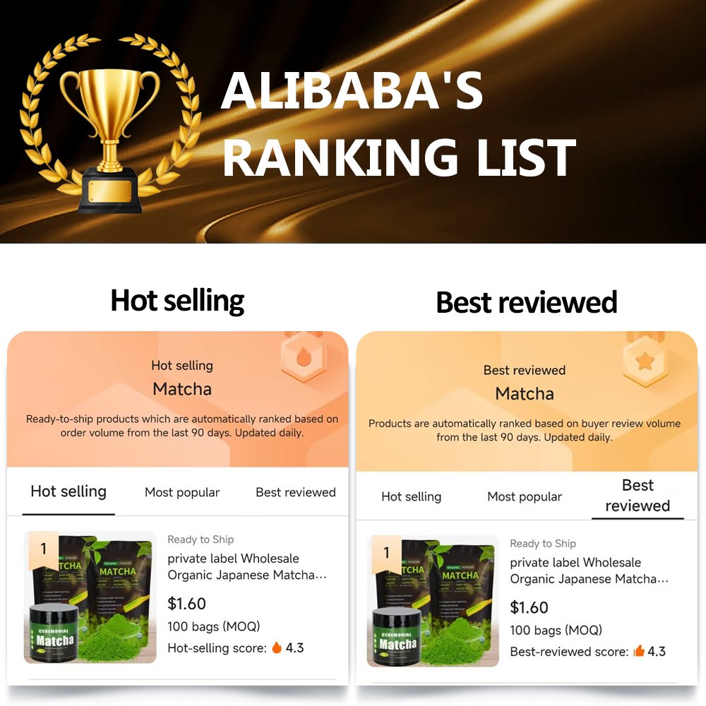 Chinaherbs Organic Matcha Green Tea 100% Powder Ceremonial Grade Macha Tea Direct from Manufacturer