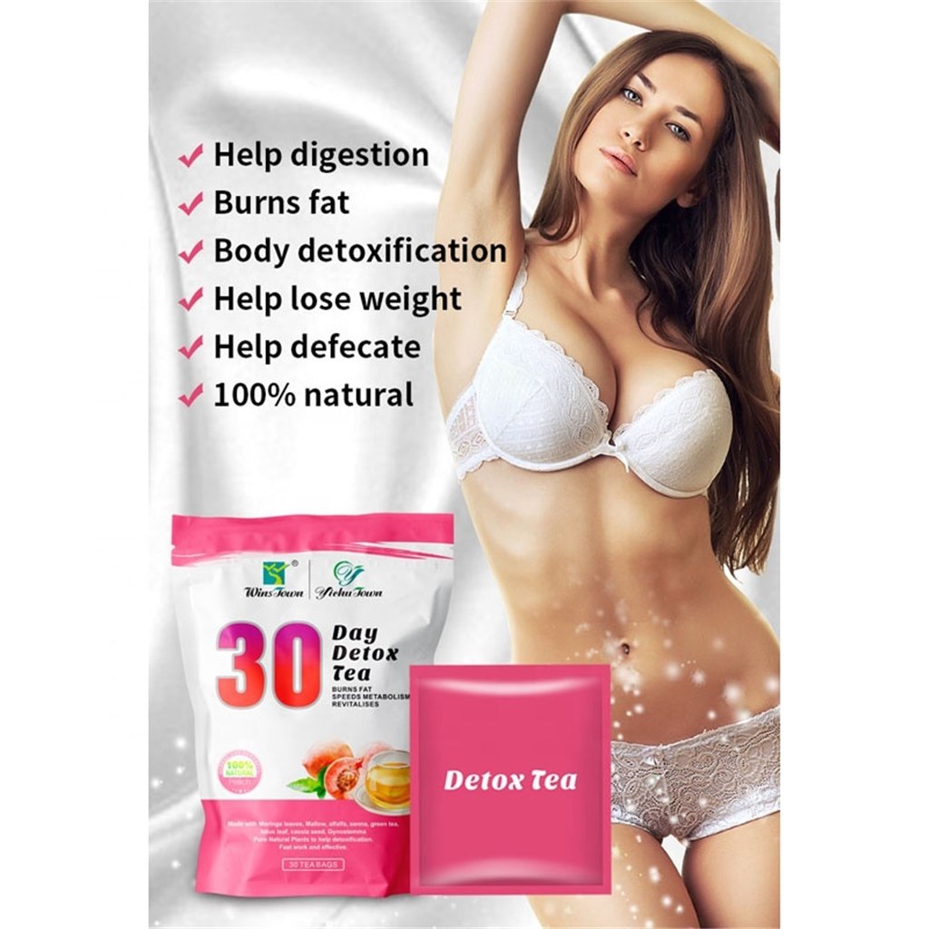 Honey peach flavor slim tea 30 Days 28 fit flat tummy Weight Loss Belly Detox Tea for Slimming tea belly fat burn