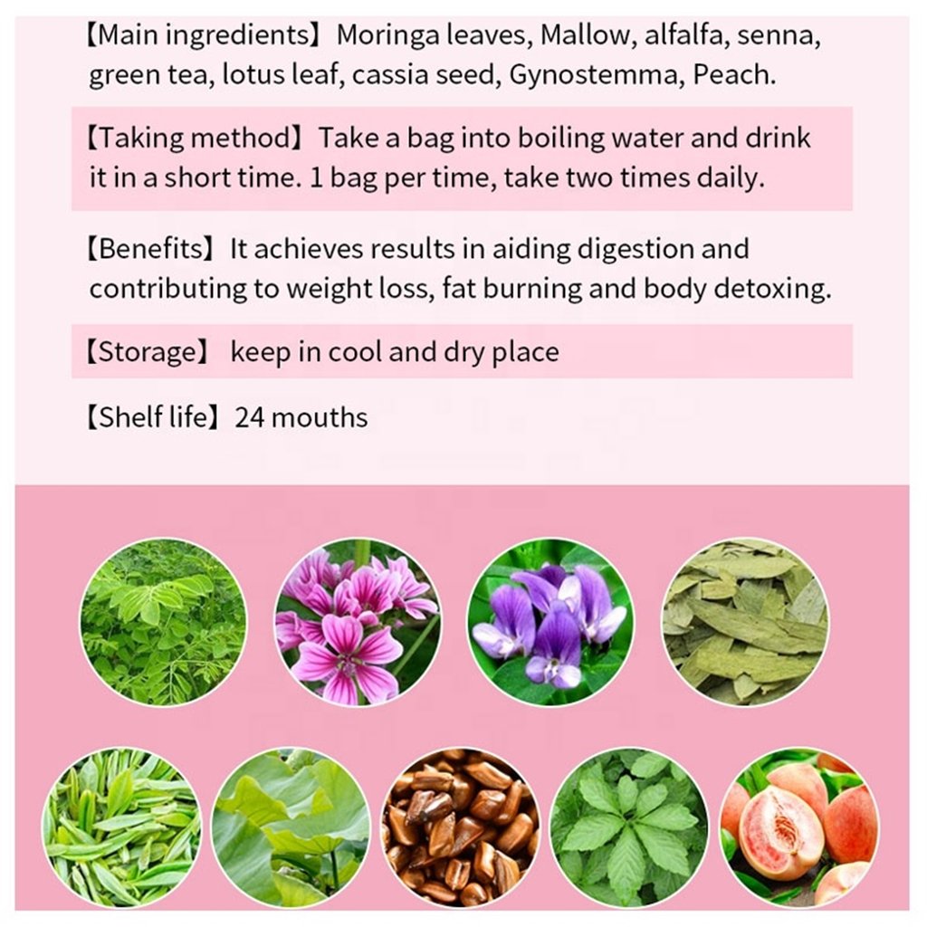 Honey peach flavor slim tea 30 Days 28 fit flat tummy Weight Loss Belly Detox Tea for Slimming tea belly fat burn