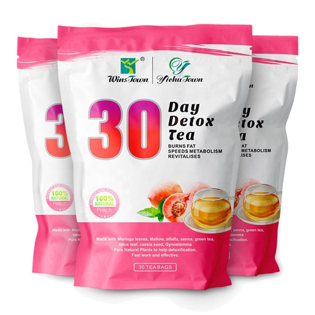 Honey peach flavor slim tea 30 Days 28 fit flat tummy Weight Loss Belly Detox Tea for Slimming tea belly fat burn
