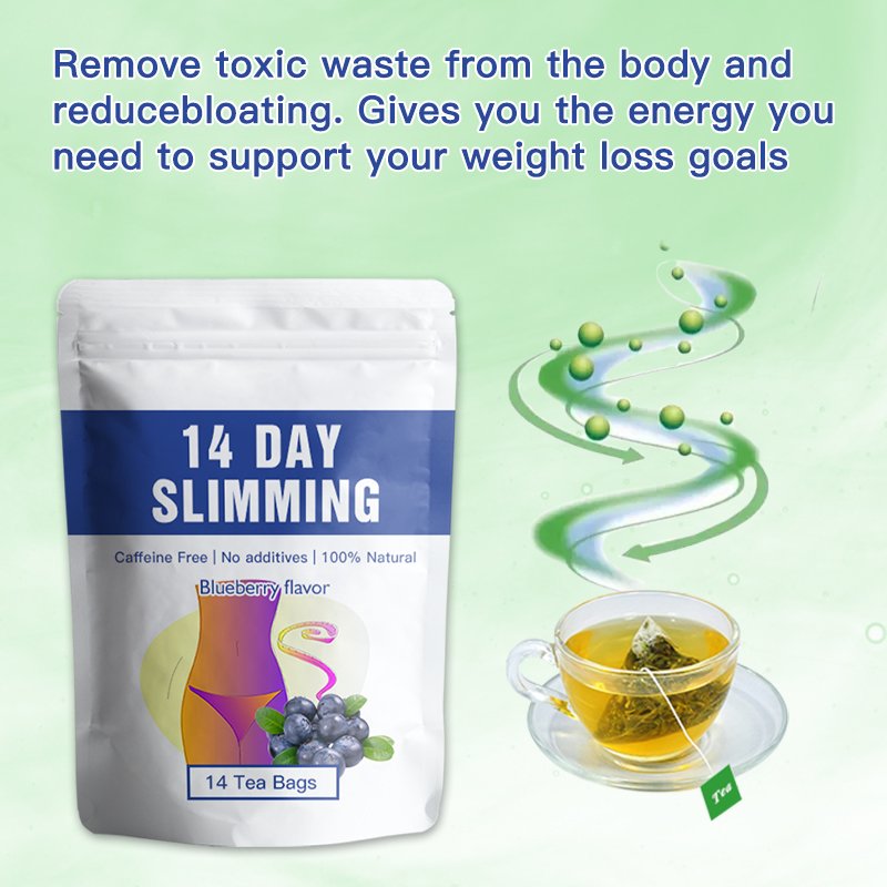 OEM customization Senna Leaf Blueberry Flavor weight management tea 14 day detox tea figure shaping detox energy Tea