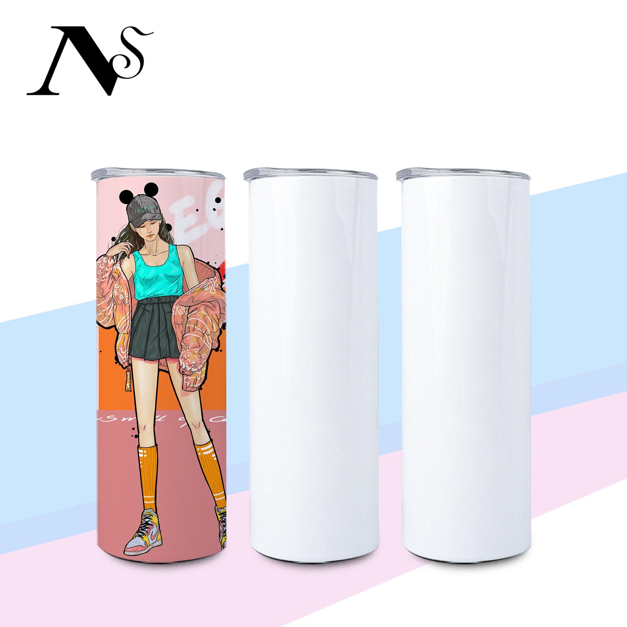 US warehouse White 20 Oz Stainless Steel heat Transfer Printing Tumbler Double Wall Insulated straight Sublimation Tumbler