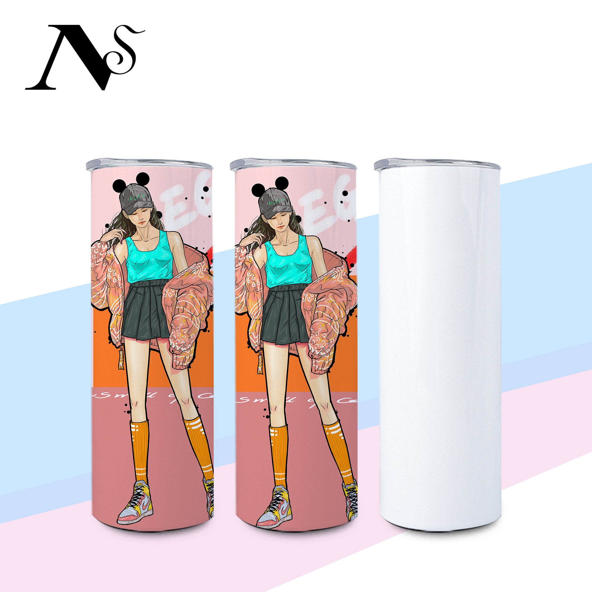 US warehouse White 20 Oz Stainless Steel heat Transfer Printing Tumbler Double Wall Insulated straight Sublimation Tumbler