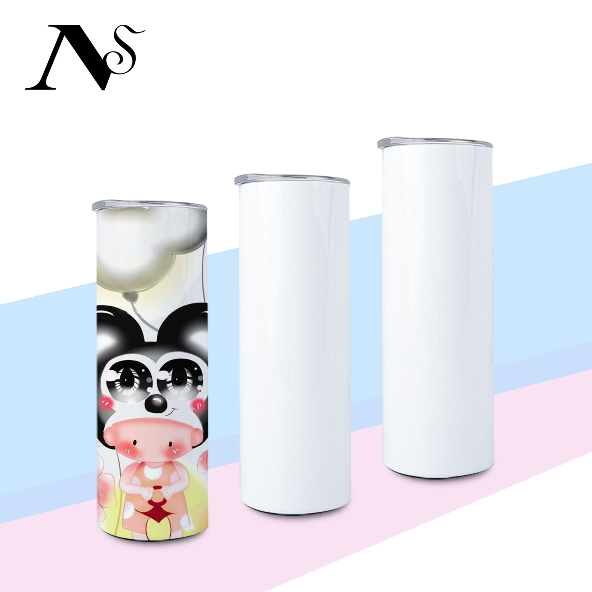 US warehouse White 20 Oz Stainless Steel heat Transfer Printing Tumbler Double Wall Insulated straight Sublimation Tumbler