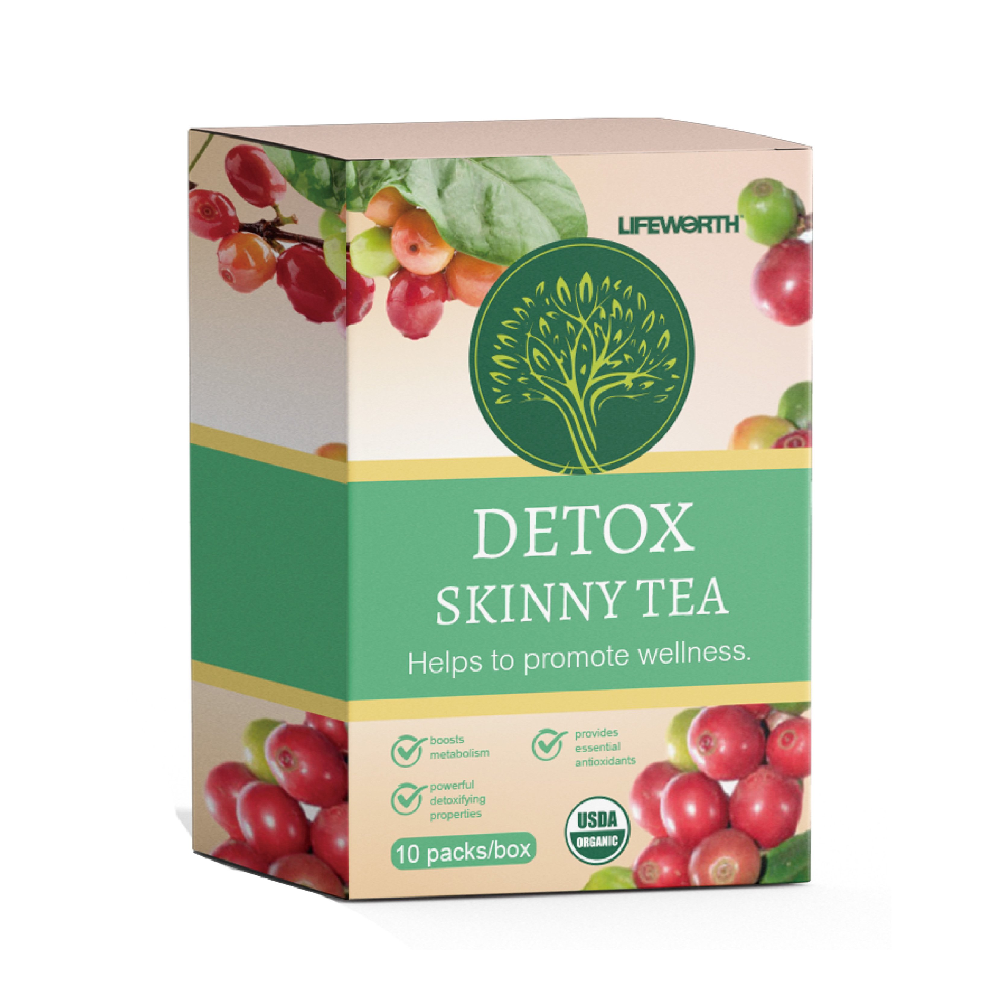 Lifeworth Private Label Wholesale 28 Days Slimming Detox Tea for Cleanse Appetite Diet Tea