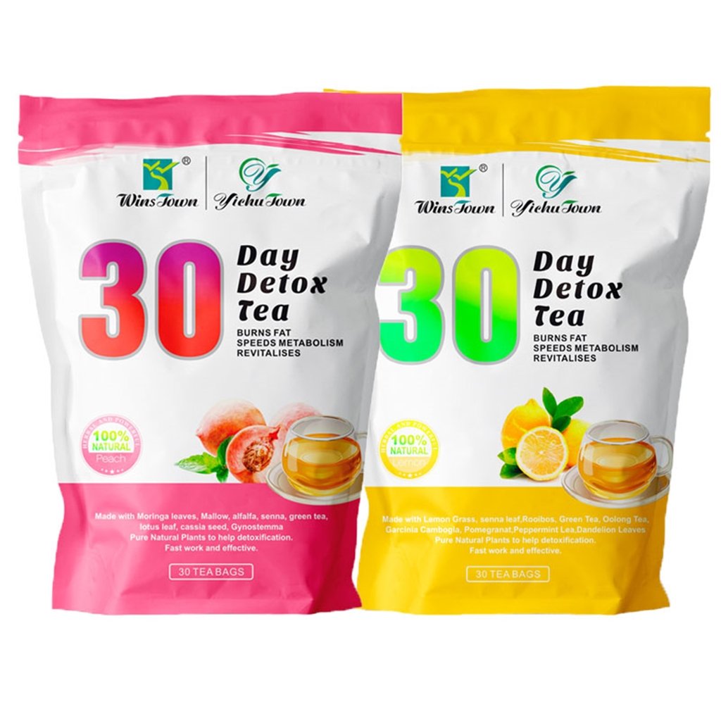Best 30 day detox sliming tea Peach flavor senna leaf Natural organic healthy supplement for weight loss fat burner premium tea