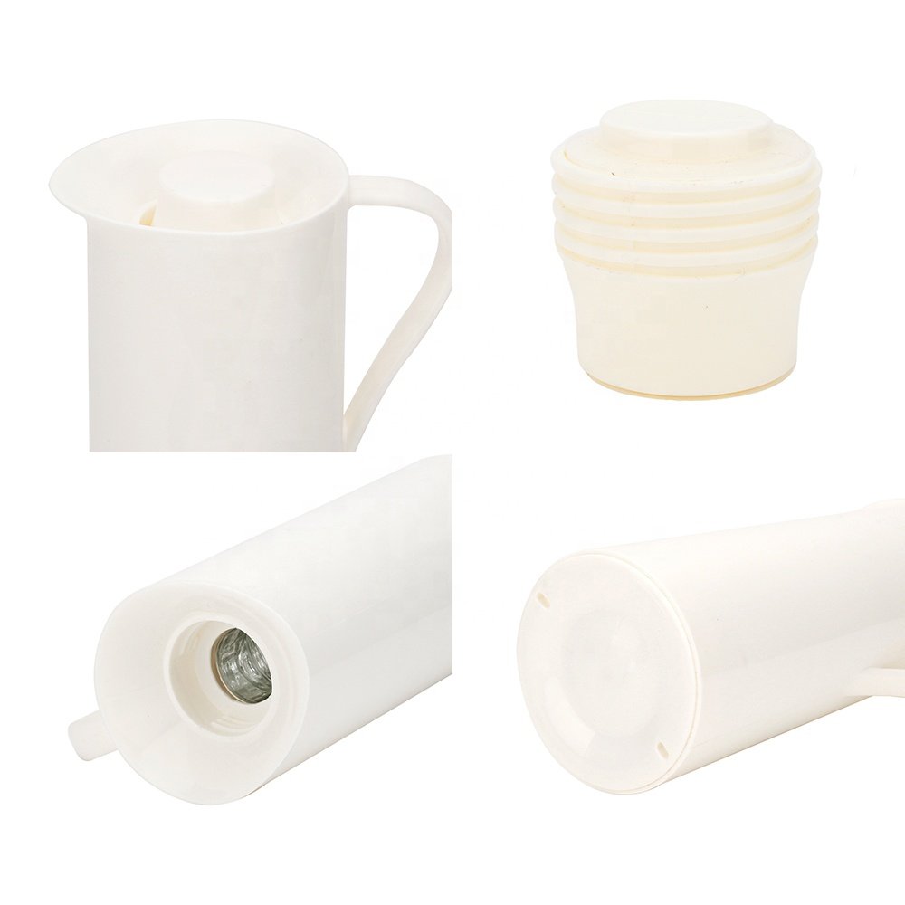 1L Slim Customized Wholesale Plastic White Vacuum Arab Thermal Coffee Pot with Glass Liner