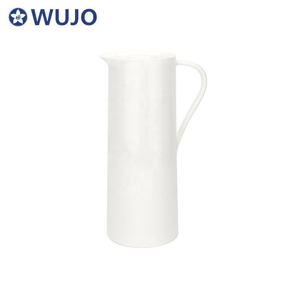 1L Slim Customized Wholesale Plastic White Vacuum Arab Thermal Coffee Pot with Glass Liner