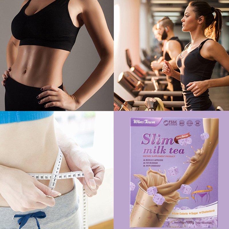 Hot-Selling OEM Taro Flavor Slimming Milk Tea Fat Burning Suppress Appetite 100 % Nature Daily Slim Milk Tea