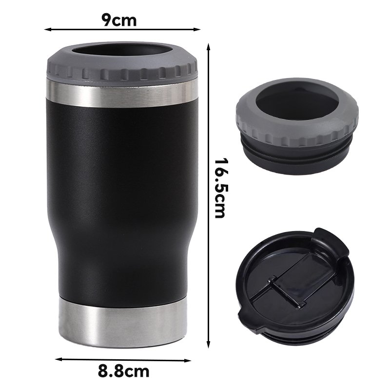 4 in 1 Insulated Slim Can Cooler 14 OZ Cans and Beer Coozies Stainless steel 14oz Can Holder Double Walled