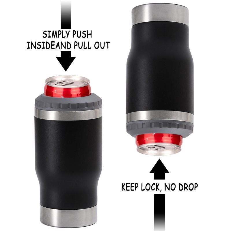 4 in 1 Insulated Slim Can Cooler 14 OZ Cans and Beer Coozies Stainless steel 14oz Can Holder Double Walled