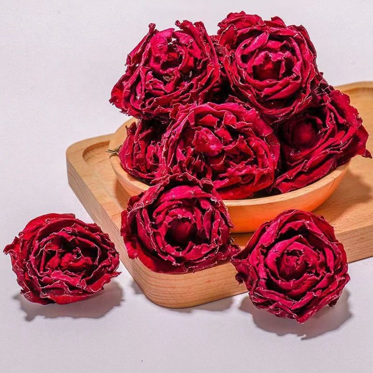 Best price big size shape dried dark red rose flower tea Wholesale eatable fresh freeze dried red rose for tea