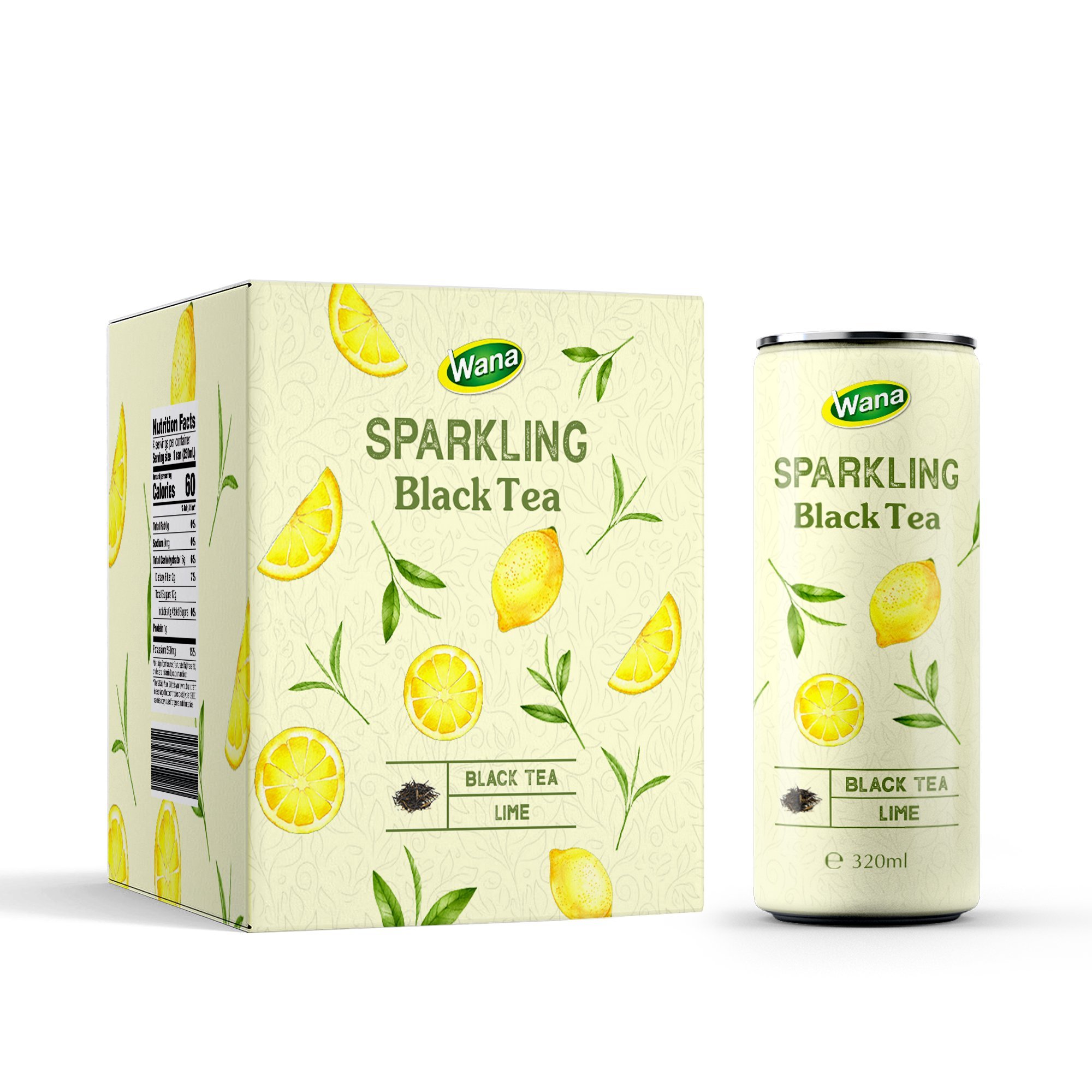 100% Natural Carbonated Black Tea Drink with Guava Flavour 330mL Slim Canned -Fizzy OEM/ODM tea drink