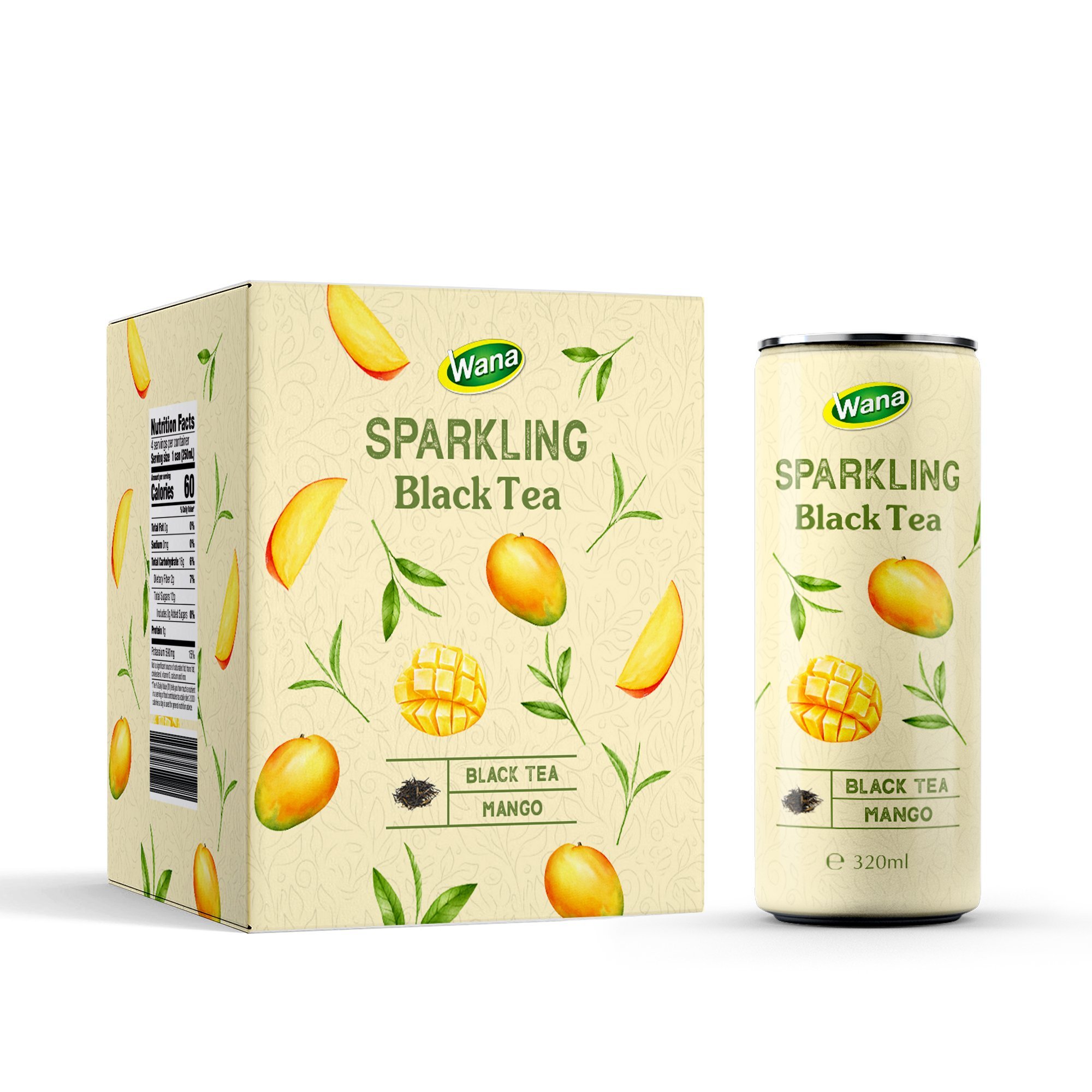100% Natural Carbonated Black Tea Drink with Guava Flavour 330mL Slim Canned -Fizzy OEM/ODM tea drink