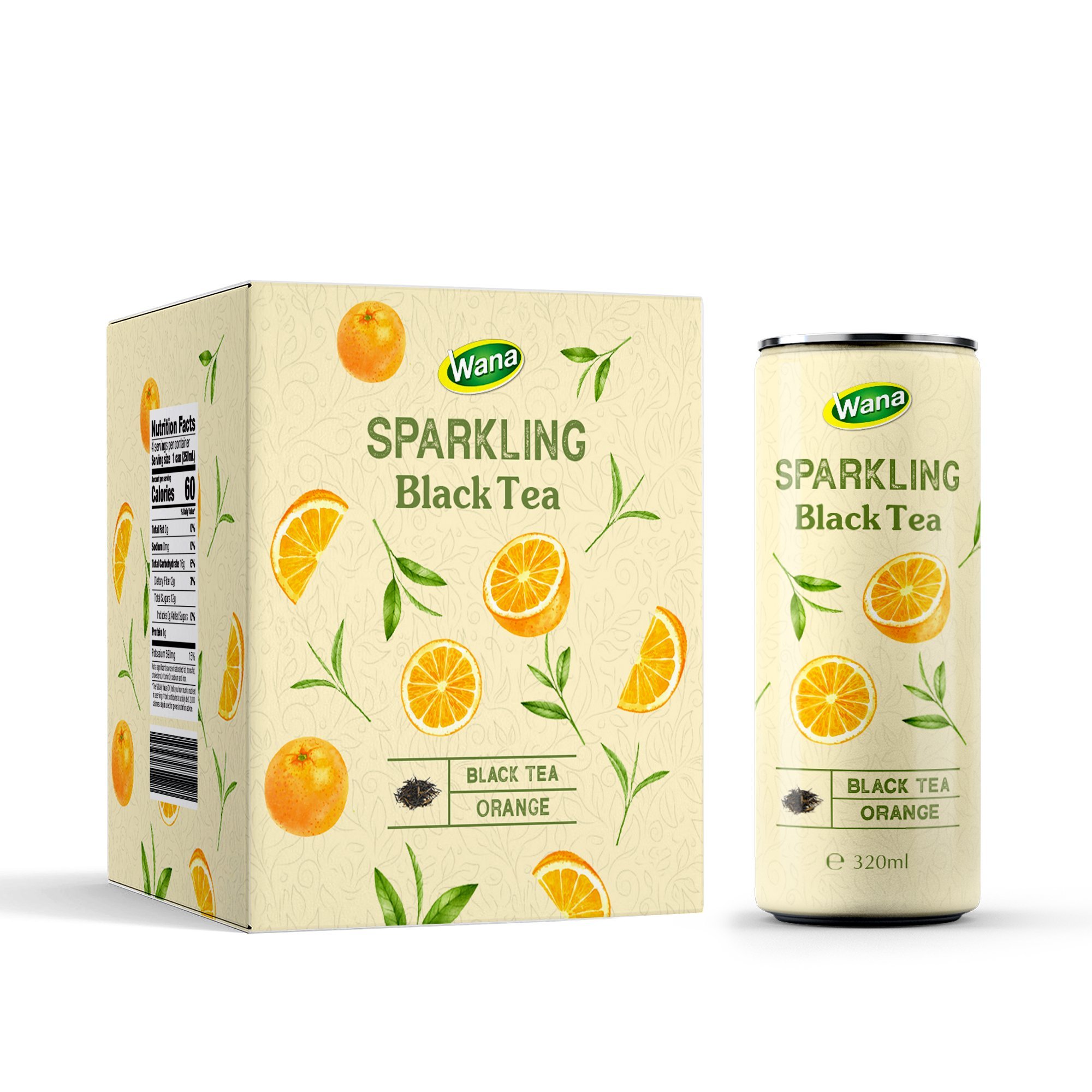100% Natural Carbonated Black Tea Drink with Guava Flavour 330mL Slim Canned -Fizzy OEM/ODM tea drink