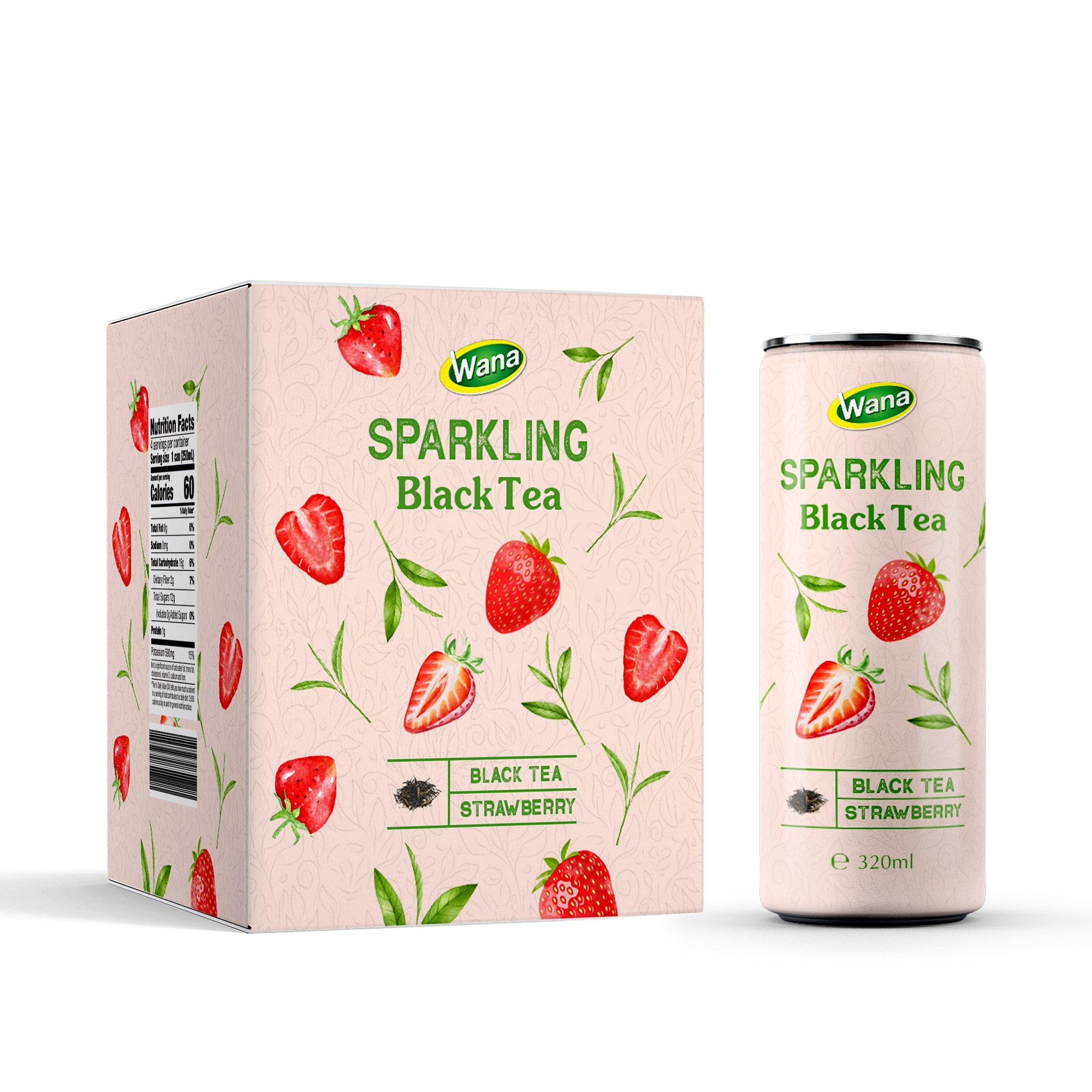 100% Natural Carbonated Black Tea Drink with Guava Flavour 330mL Slim Canned -Fizzy OEM/ODM tea drink
