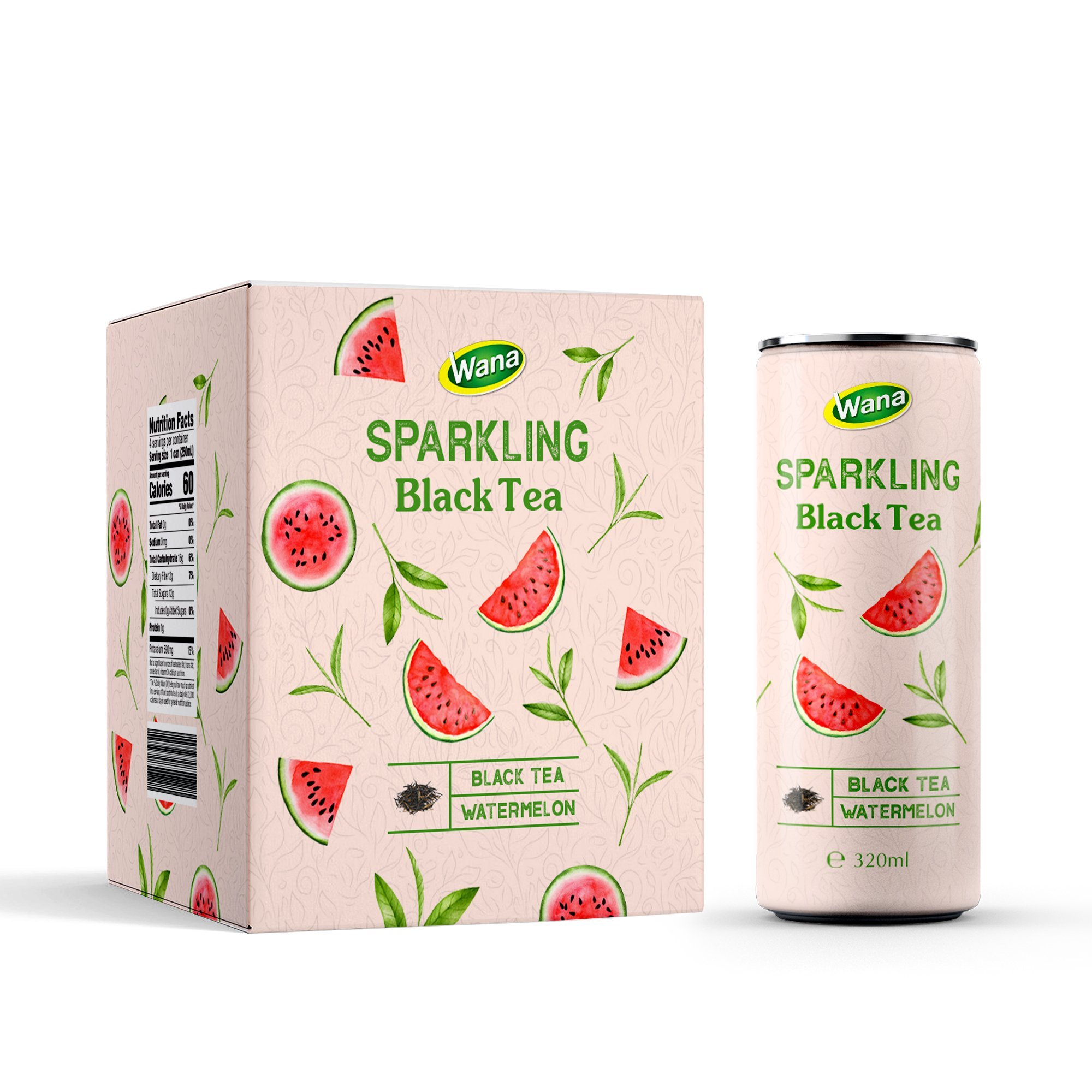 100% Natural Carbonated Black Tea Drink with Guava Flavour 330mL Slim Canned -Fizzy OEM/ODM tea drink