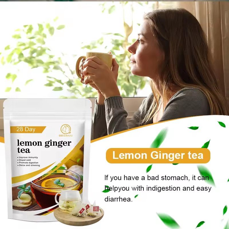 Organic Herbal Burn Fat Tea Lemon Ginger Tea Slimming Detox 28 Days