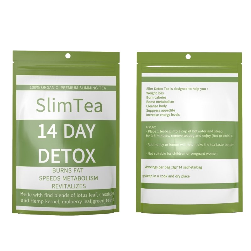 14 day detox slimming tea burn fat weight loss detox slim green tea bag organic lose for flat belly