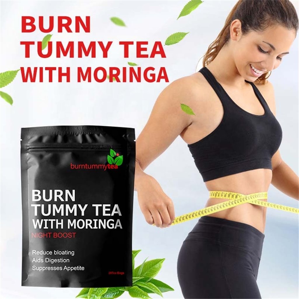 Private label burn tummy tea with moringa slim 28 days fit diet sliming tea detox weight loss natural tea belly fat burn