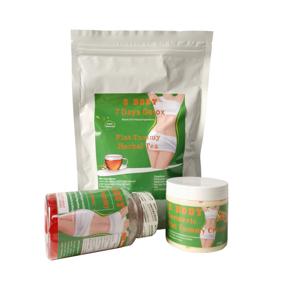 100% herbal pills and gummies cream 3 in 1 weight loss set flat tummy products moringa 7 days detox flat tummy slimming tea