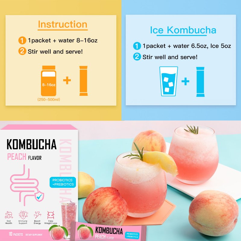 OEM Kombucha Caffeine-free Improve metabolism Fruity flavor Sports mate