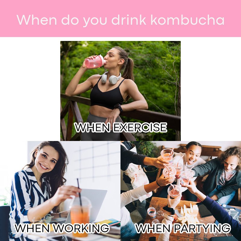 OEM Kombucha Caffeine-free Improve metabolism Fruity flavor Sports mate