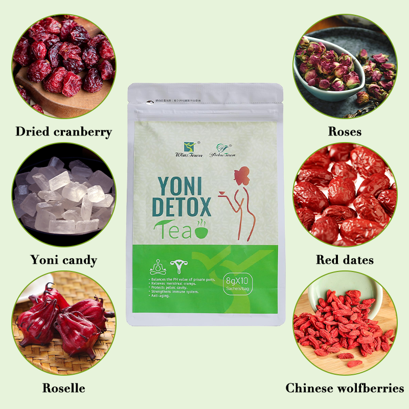 Yoni Detox Slimming Tea with Cranberry Flat Herb Natural Herbal Ingredients for Menstruation Herbal Detox Tea