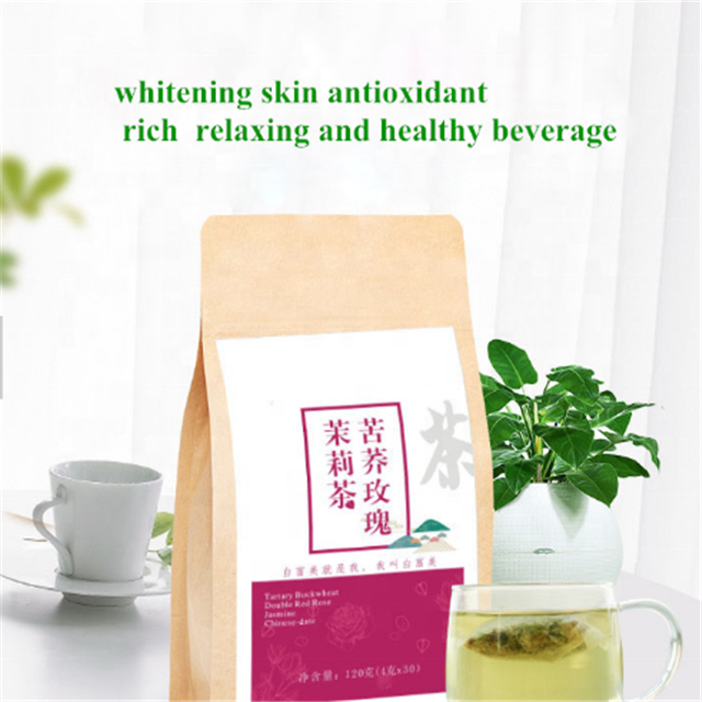 Private label organic herbal tartary buckwheat dried rose jasmine floral tea skin beauty rich healthy tea