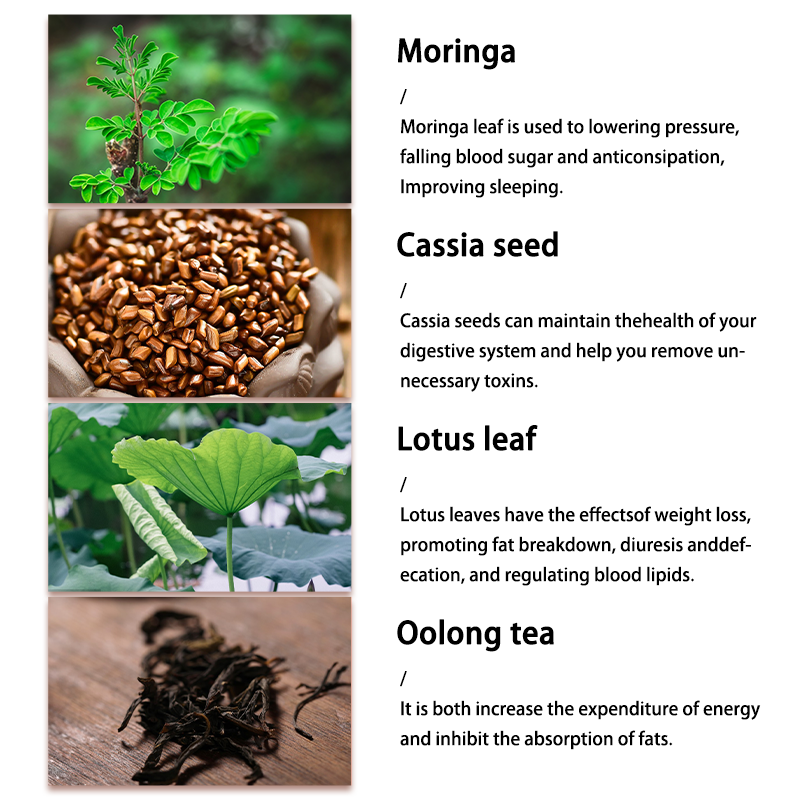 Organic Moringa Tea Fast Detox Flat Tummy Natural Weight Loss Burn Tummy Herbal Slimming Tea Adults