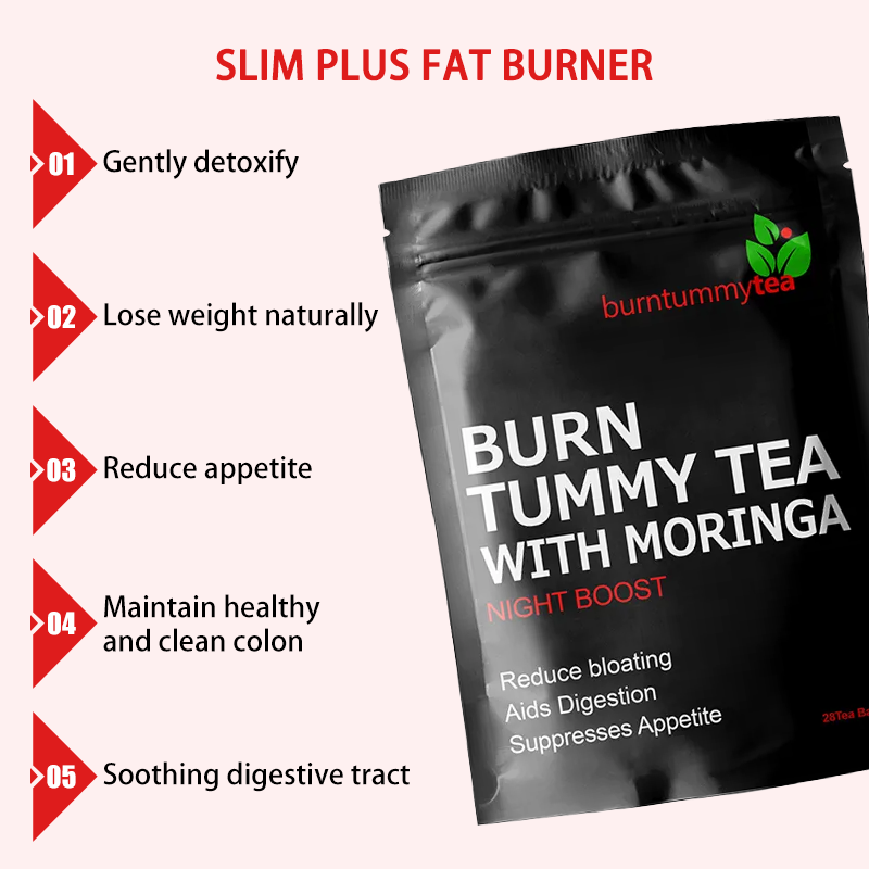 Organic Moringa Tea Fast Detox Flat Tummy Natural Weight Loss Burn Tummy Herbal Slimming Tea Adults