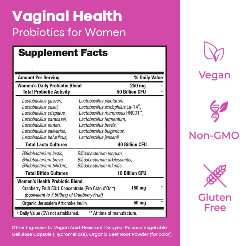 Private label Vaginal Probiotics Women pH Balance Vaginal Health Supplement Vaginal Flora capsules womb detox tea