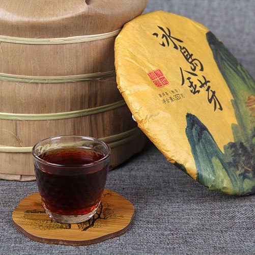 Famous Chinese Yunnan puer tea cake shu puerh qi zi bing cha fermented compressed tea cake 357 gram