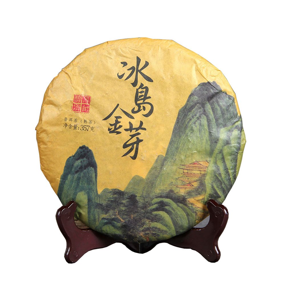 Famous Chinese Yunnan puer tea cake shu puerh qi zi bing cha fermented compressed tea cake 357 gram