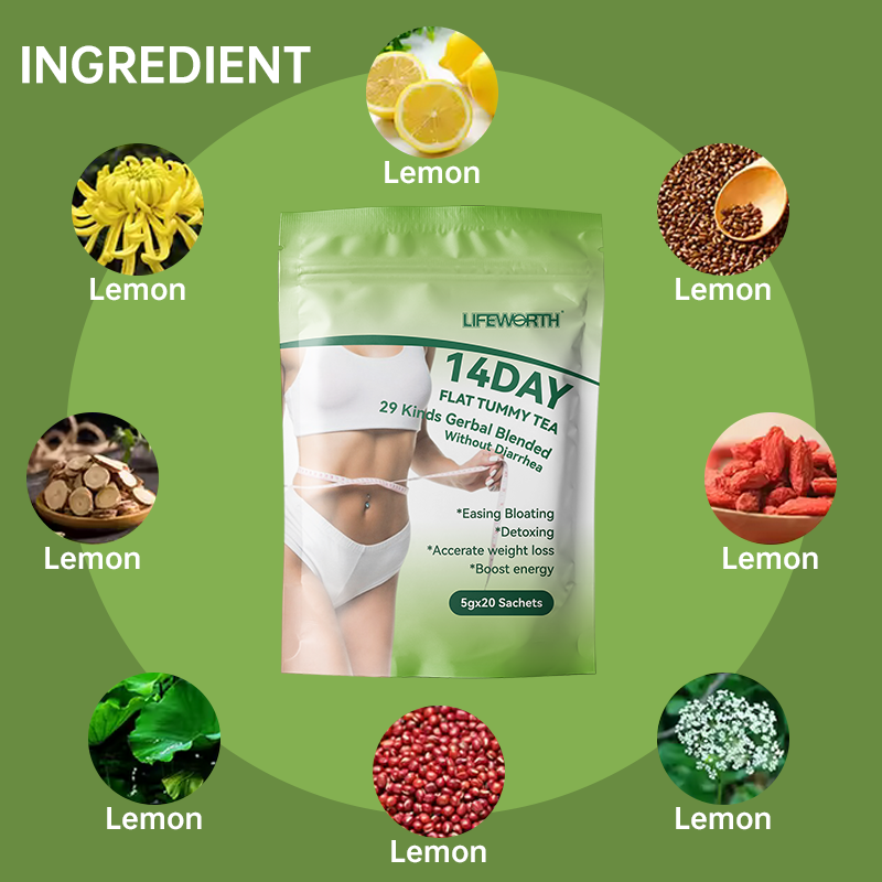 Lifeworth flat belly detox tea flat tummy pills tea 14 days skinny fit tea fast diet tea