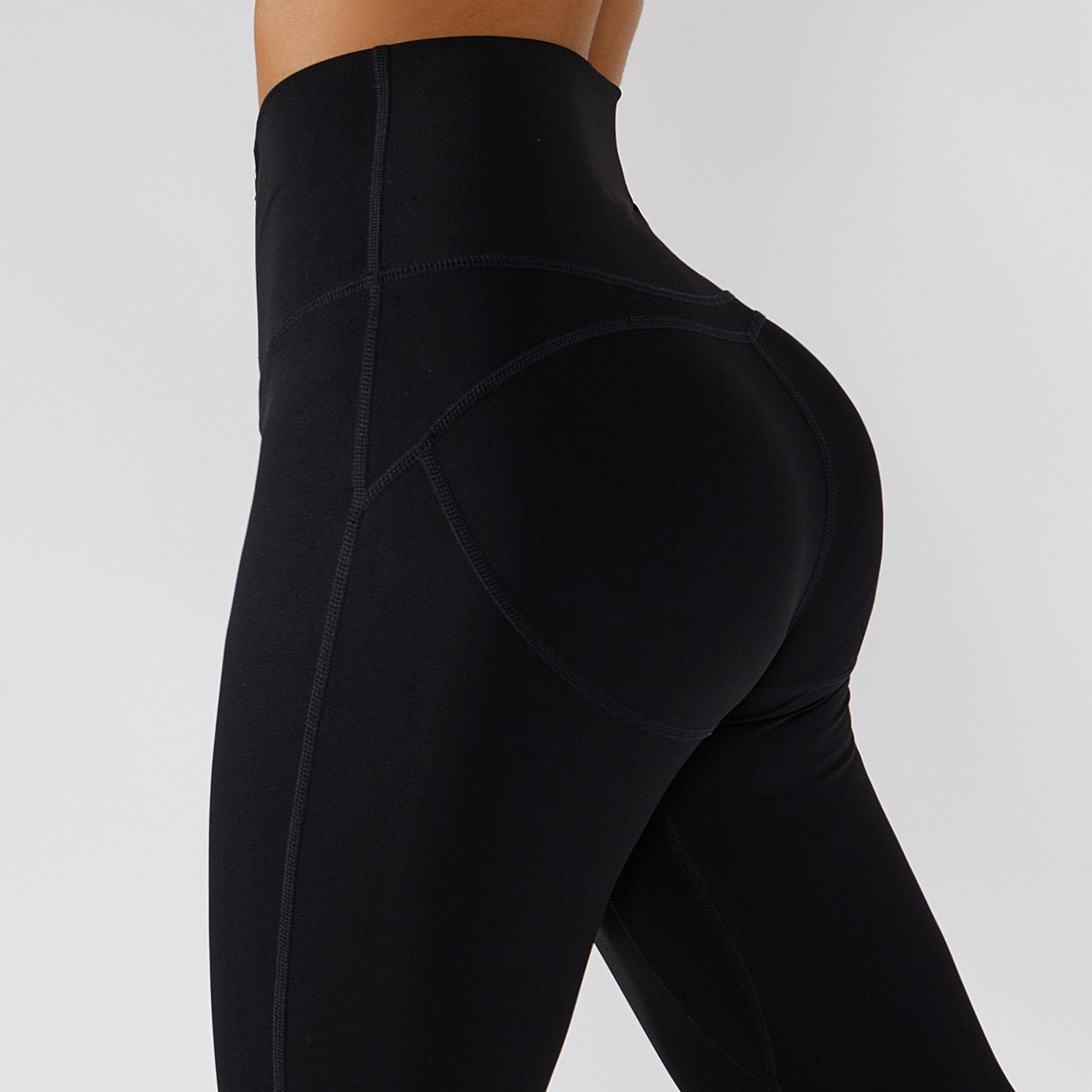 New cycling sports pants high waist Slim hip running sports leggings female outer wear Hip Lift yoga pants with front zipper