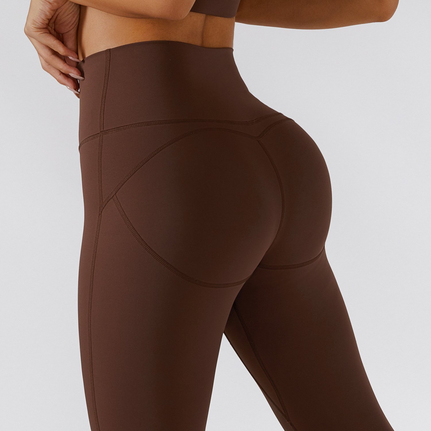 New cycling sports pants high waist Slim hip running sports leggings female outer wear Hip Lift yoga pants with front zipper