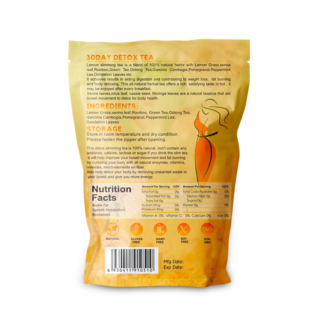 Private Label Traditional Herbal Diet Weight Loss Tea HALAL HACCP GMP factory Herbal Slimming 30 days Detox Tea with GREEN TEA