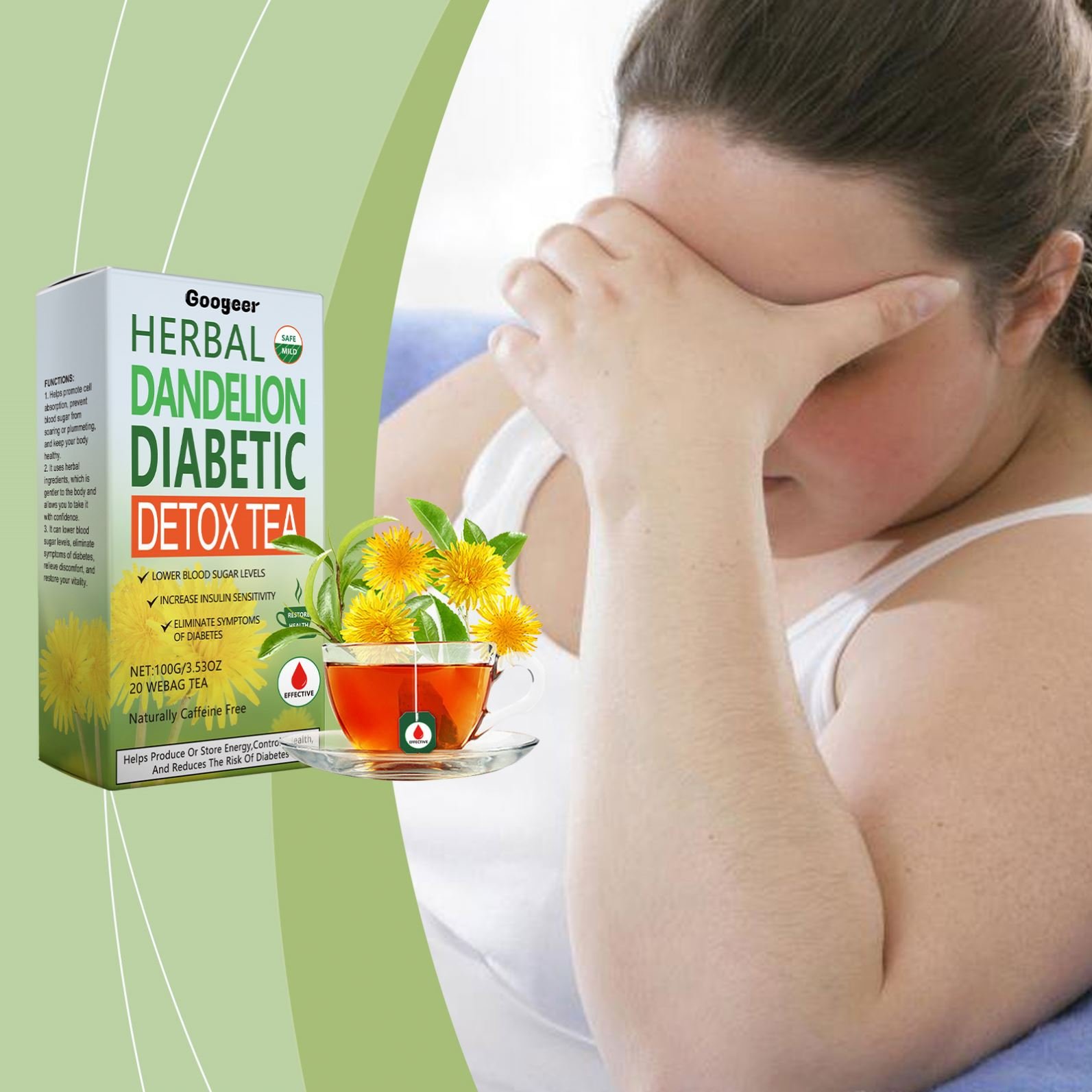 Googeer Wholesale Herbal Dandelion Diabetic Fitness Detox Tea Natural Balance Weight Loss Products With Vitamins For Adults