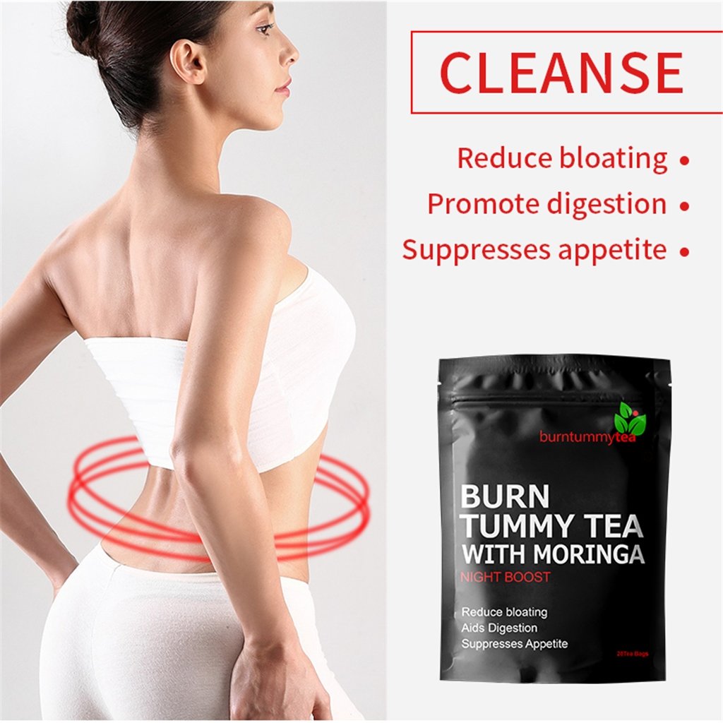 Burn Tummy Tea with Moringa Stomach Tea Constipation Colon Cleansing Weight Loss Tea