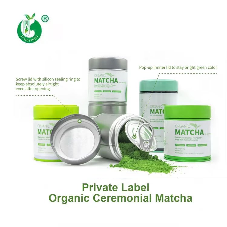OEM Tin Can Private Label Organic Ceremonial Grade Matcha Green Tea Powder