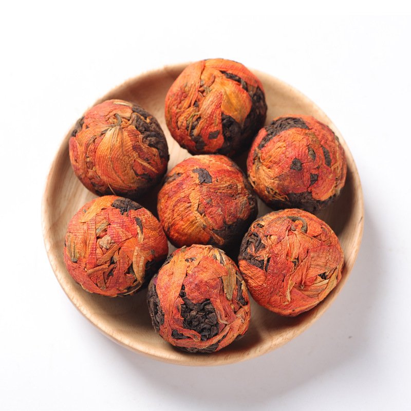 Customized Gift Packing Flowering tea Handmade Flowers mixed Puerh Tea ball Mixed flower tea ball