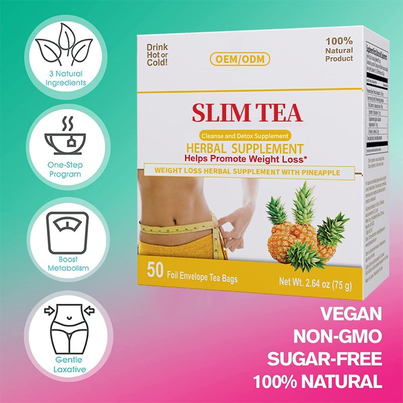 OEM Private Label Slim Tea Weight Management Herbal Supplement with Pineapple Cleanse and Detox Tea Bags