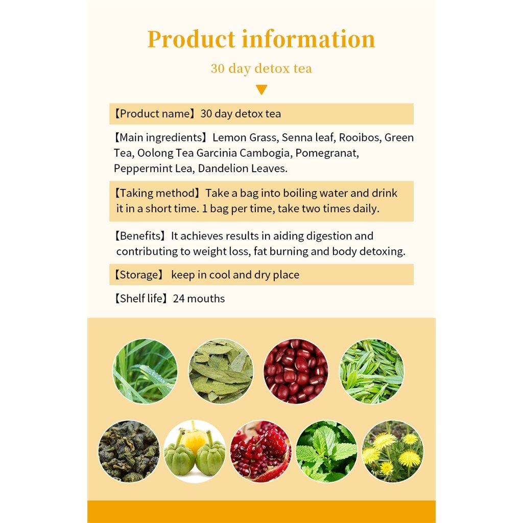 Lemon Flavor 30 Day Detox Tea Burn Tummy Tea Herbs Thin Senna Leaf Slimming Tea