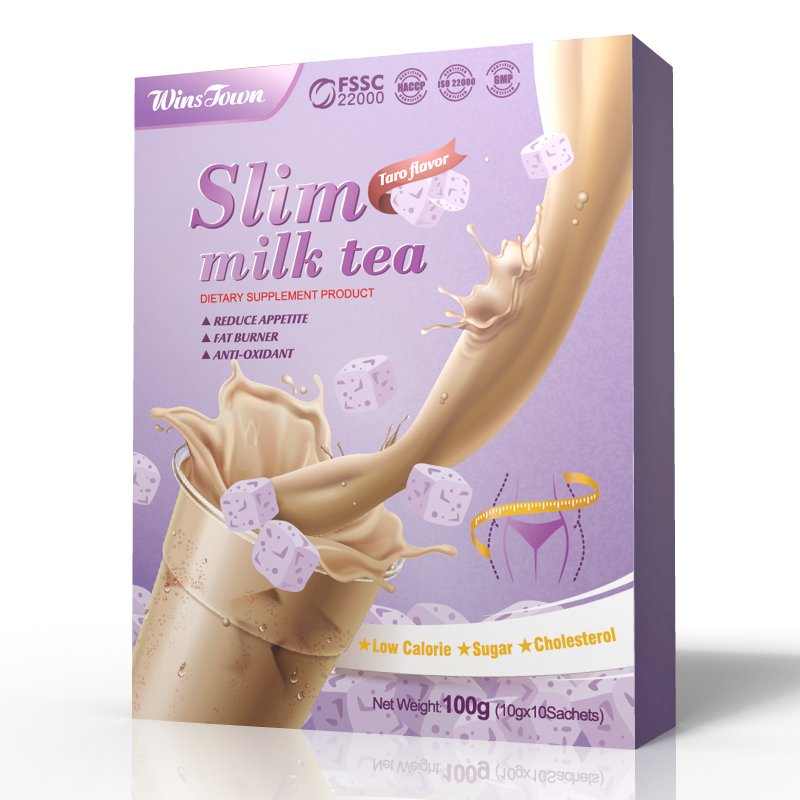 Customized Milk tea Taro taste natural herbs healthy Diet control Powder Instant slim tea Weight loss products GMP factory
