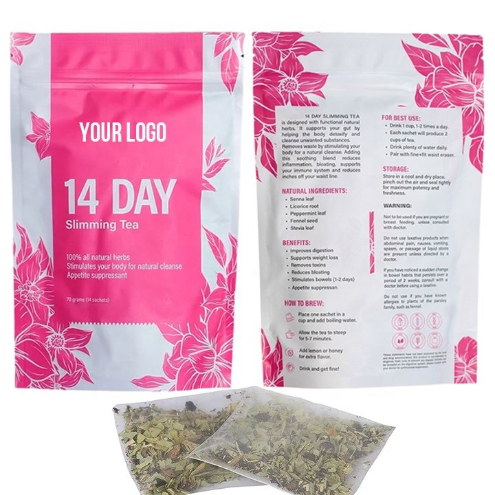 Private Label Diet Slim Fit 14 Tea Bags Herbal Slimming Tea Detox Clean Colon for Weight loss