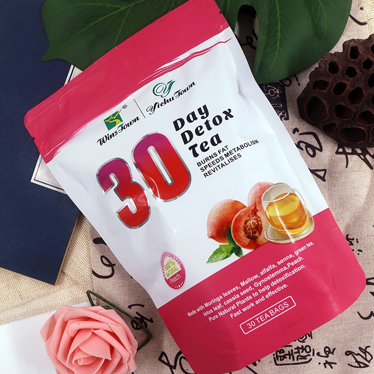Detox slim tea 30 Day Weight loss Peach lemon fruit flavor 100% natural herbal skinny flat tummy slimming tea for beauty
