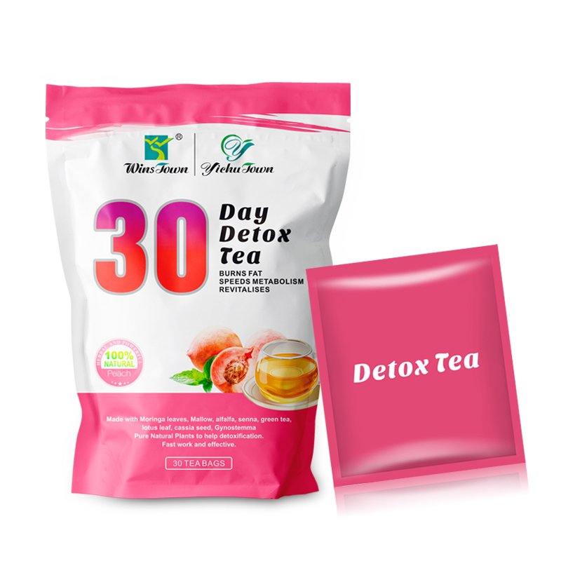 Detox slim tea 30 Day Weight loss Peach lemon fruit flavor 100% natural herbal skinny flat tummy slimming tea for beauty