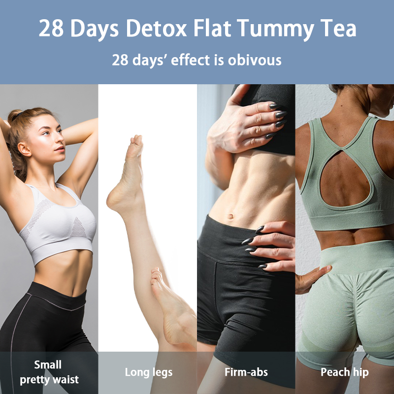 Chinese Herbal 28 Days Flat Tummy Detox Tea Weight Loss Burn Fat Waist Snatching Tablet Flat Slimming Tea