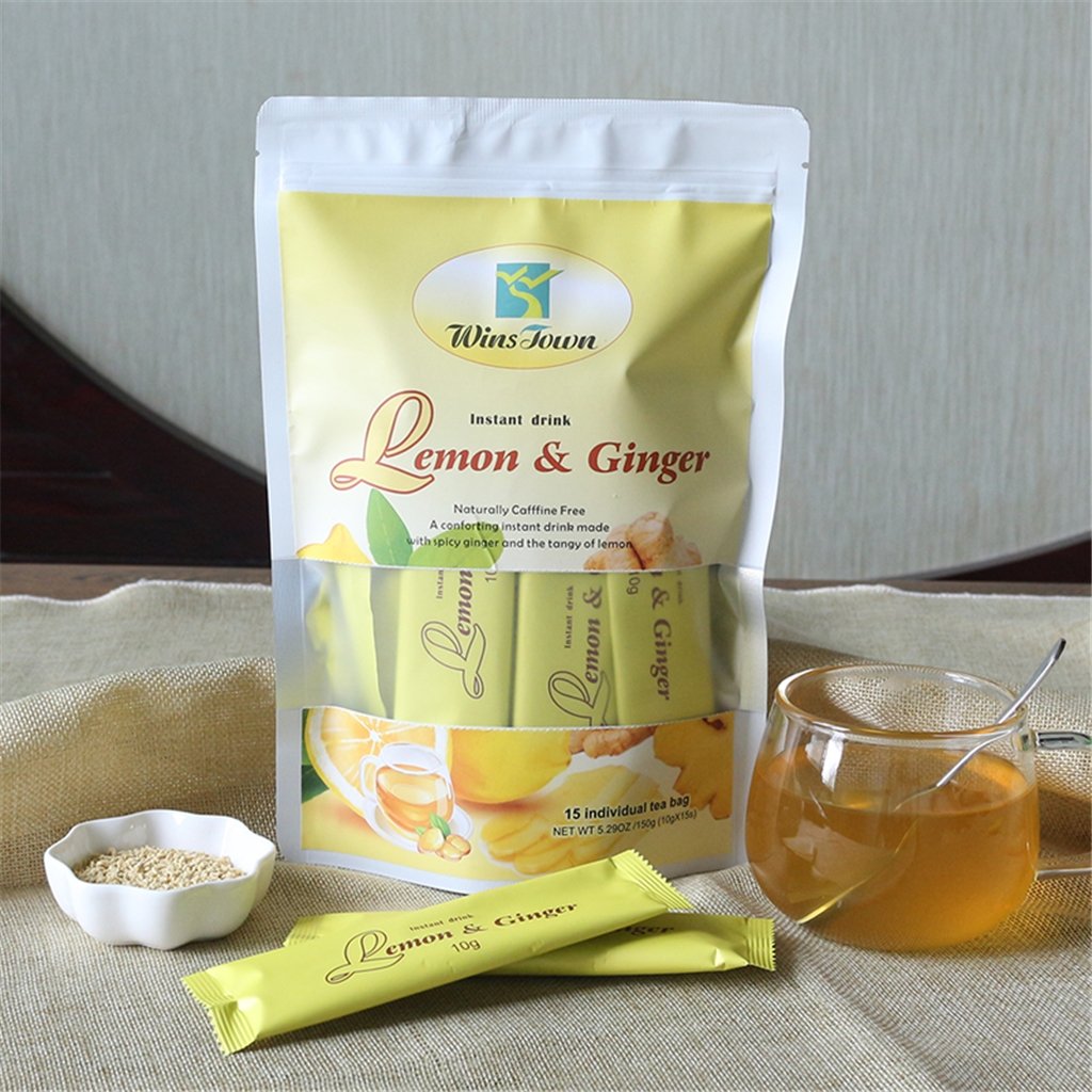Weight loss detox lemon tea powder instant balm herbal grass honey ginger lemon tea for slimming